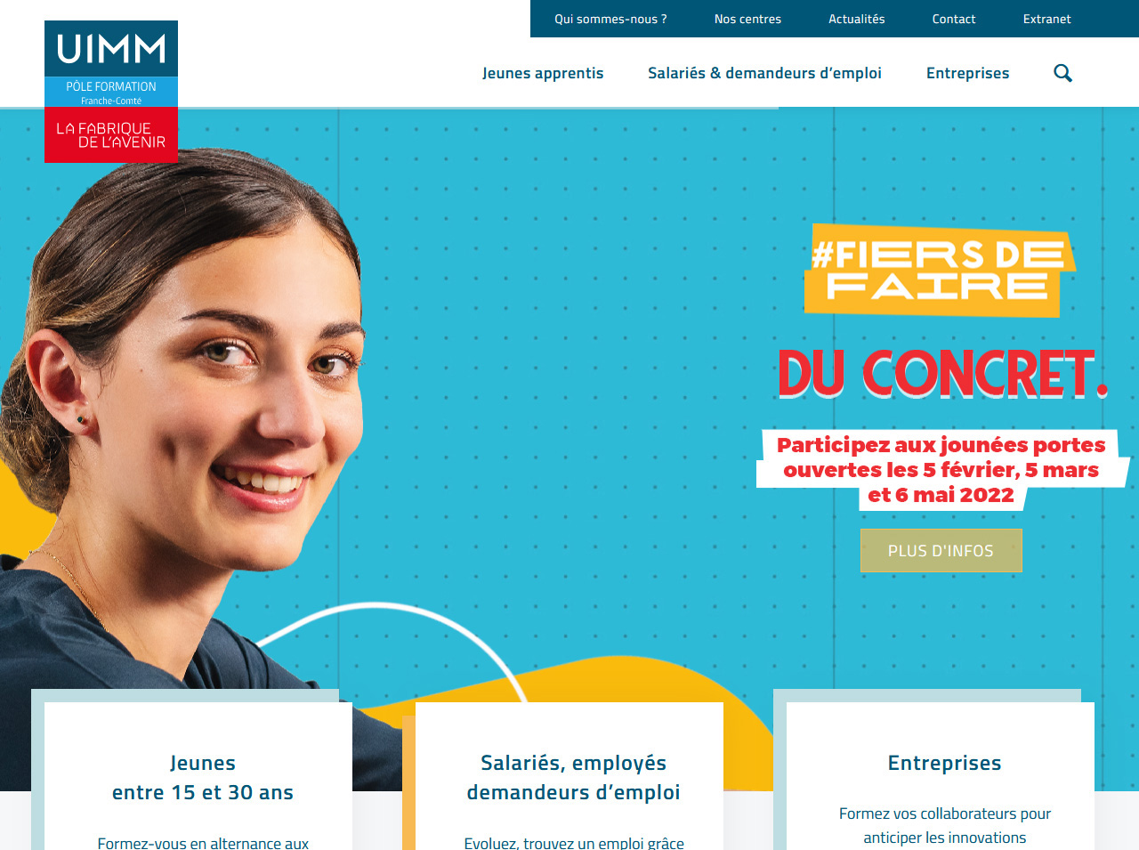 Refonte du site web Pôle Formation UIMM Franche-Comté