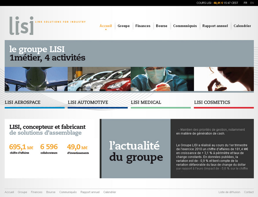 Refonte du site internet de LISI GROUP