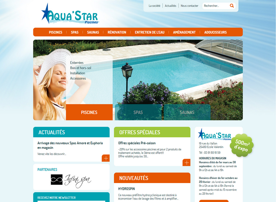 Refonte du site web Aqua'Star piscines