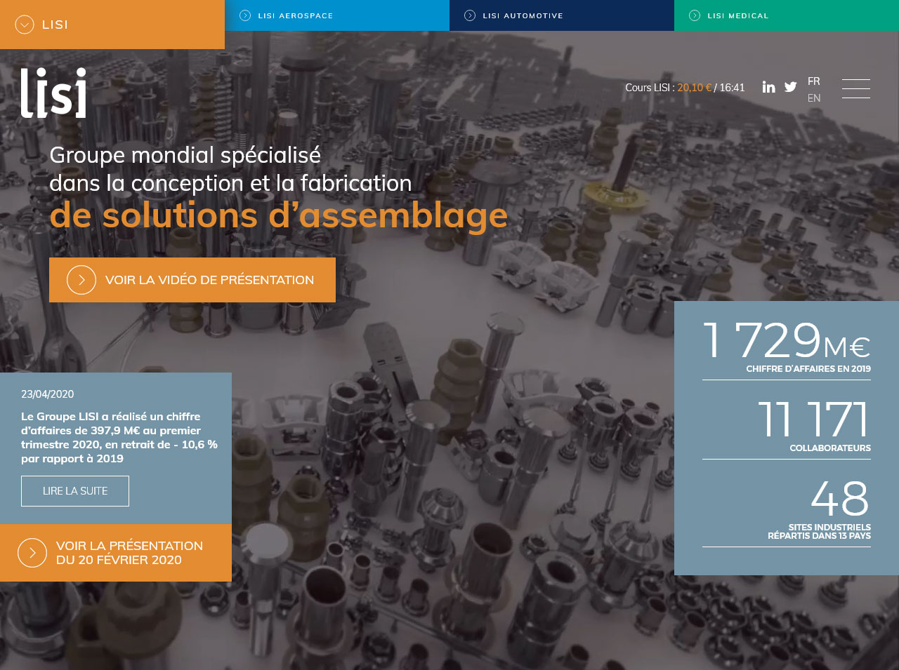 Refonte du site web du Groupe LISI