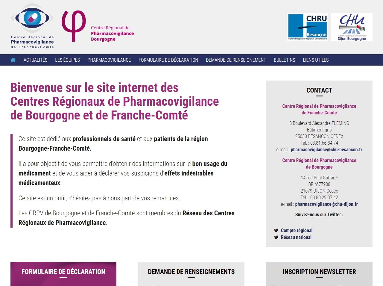 Refonte du site de la Pharmacovigilance Régionale