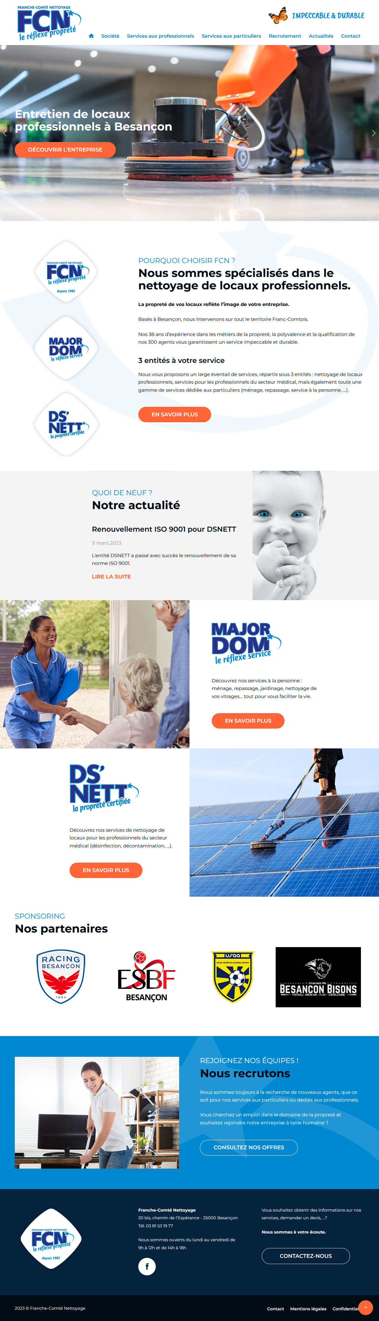 Refonte du site web - FC Nettoyage