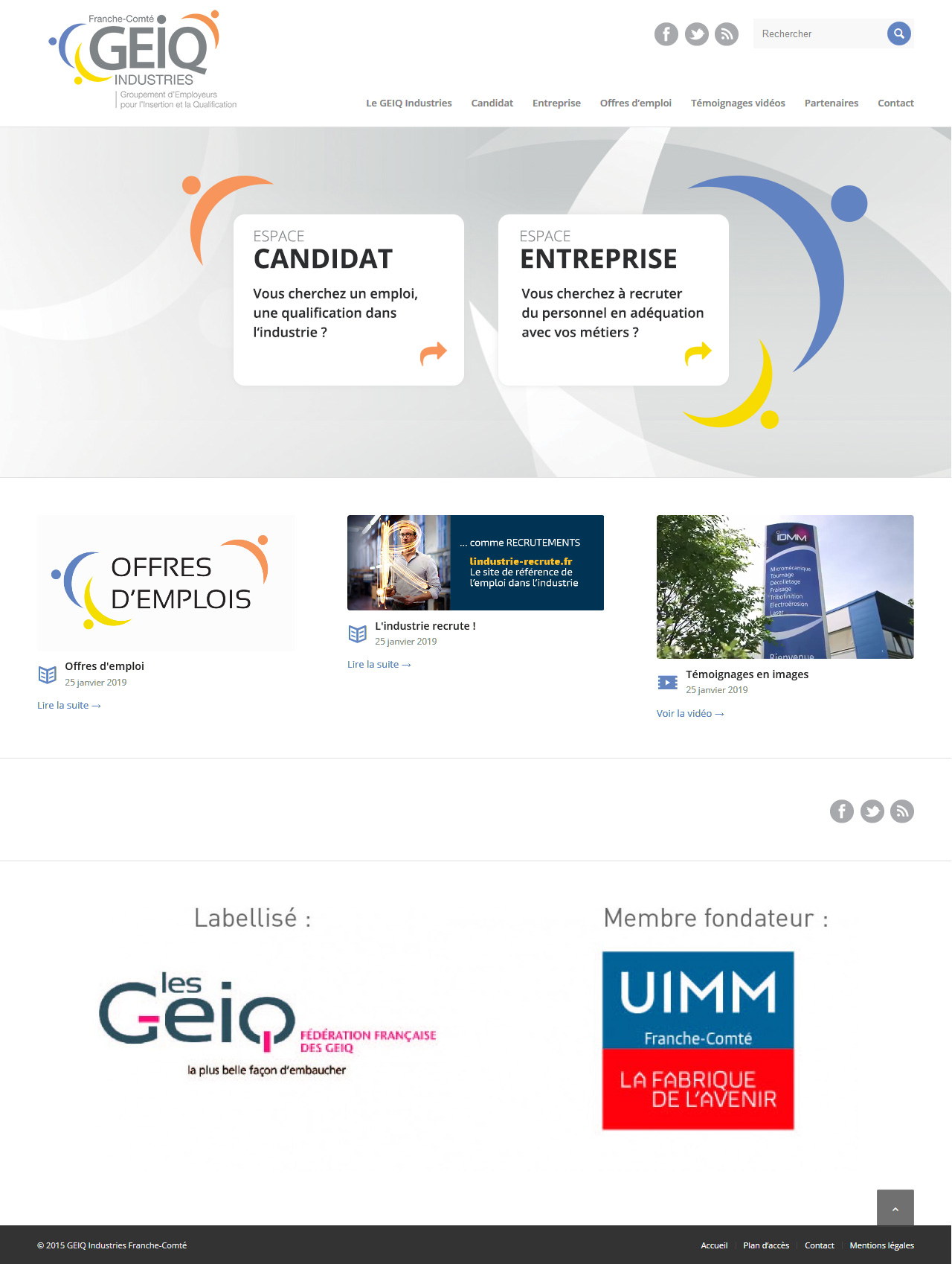 Création du site internet - GEIQ Industries Franche-Comté